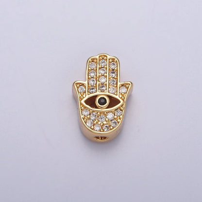 Dainty Gold Filled Hamsa Hand Bead Spacer for Bracelet Component W-908 W-909 W-910 W-911