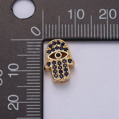 Dainty Gold Filled Hamsa Hand Bead Spacer for Bracelet Component W-908 W-909 W-910 W-911