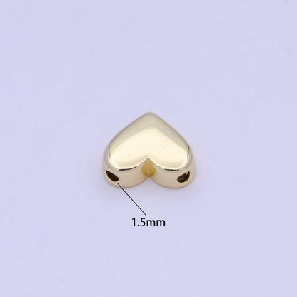 Dainty Gold Filled Heart Bead Spacer for Bracelet Necklace W-852