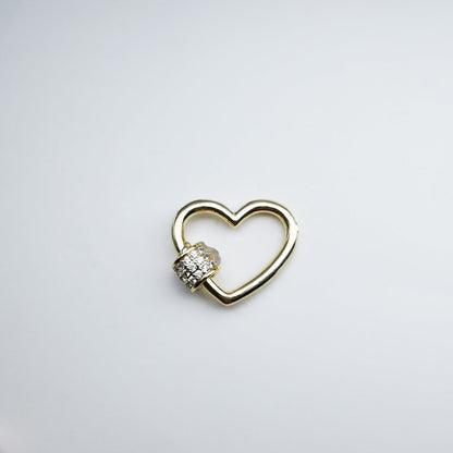Dainty Gold Filled Heart Carabiner Screw Lock Padlock Clasp K-775