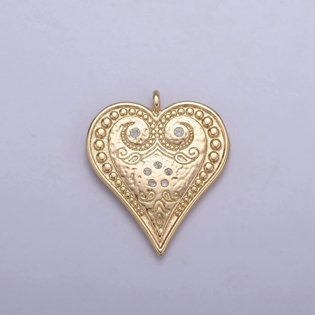 Dainty Gold Filled Heart Charm Swirl Heart Pendant for Valentine Jewelry Inspired N-413