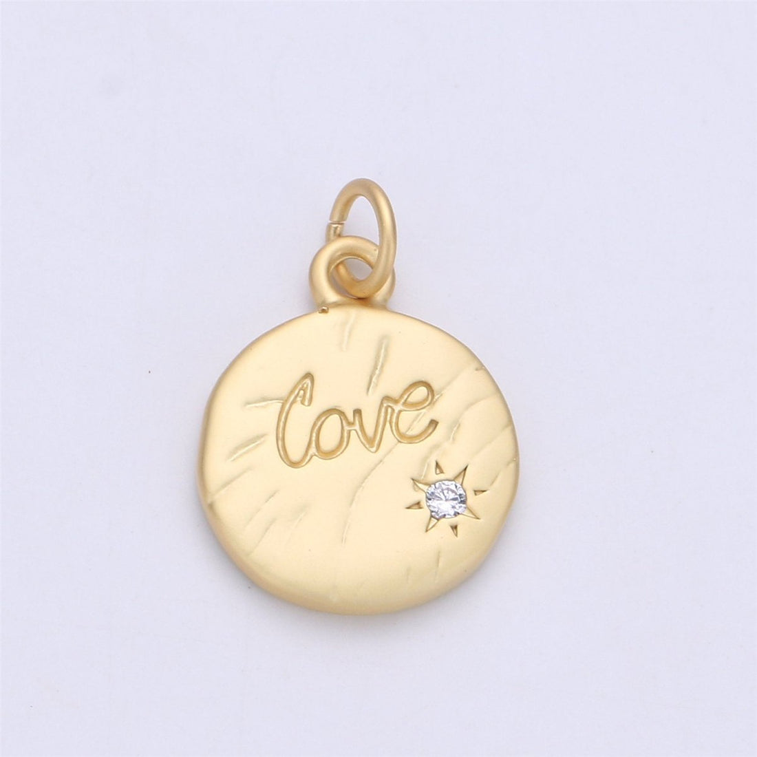 Dainty Gold filled Love Charms Word Disc Charm for necklace bracelet earring Jewelry Making Supply 20x15mm,C-912