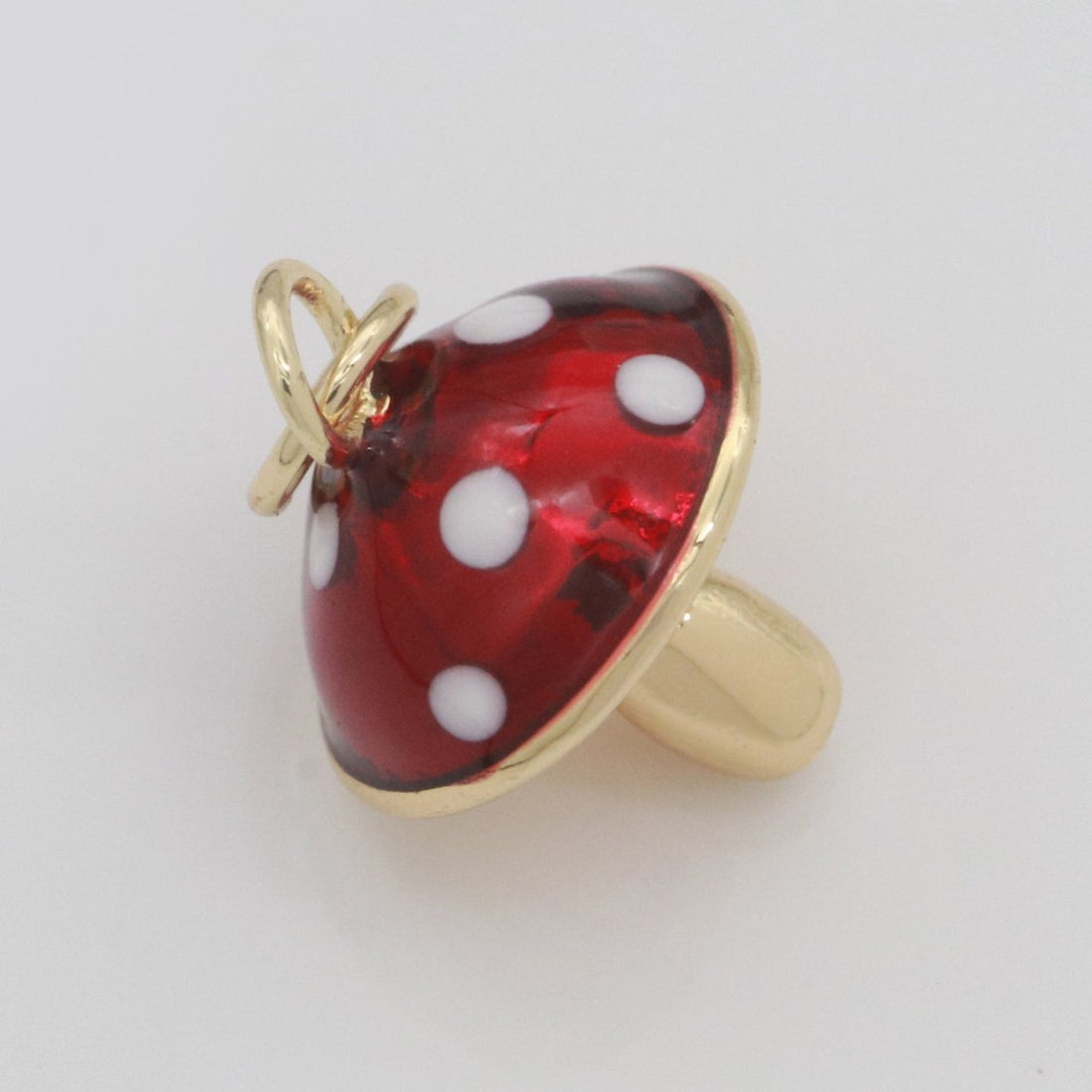 Dainty Gold Filled Magic Mushroom Charm Red Mushroom Pendant Novelty Charm, Fungi Jewelry, Mushroom Gift Funky for Bracelet Necklace Earring M-606