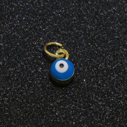 Dainty Gold Filled Mini Enamel Evil Eyes Charm, Tiny Round Evil Eye Charm, Pendants for Necklace Bracelet Earring add on charm