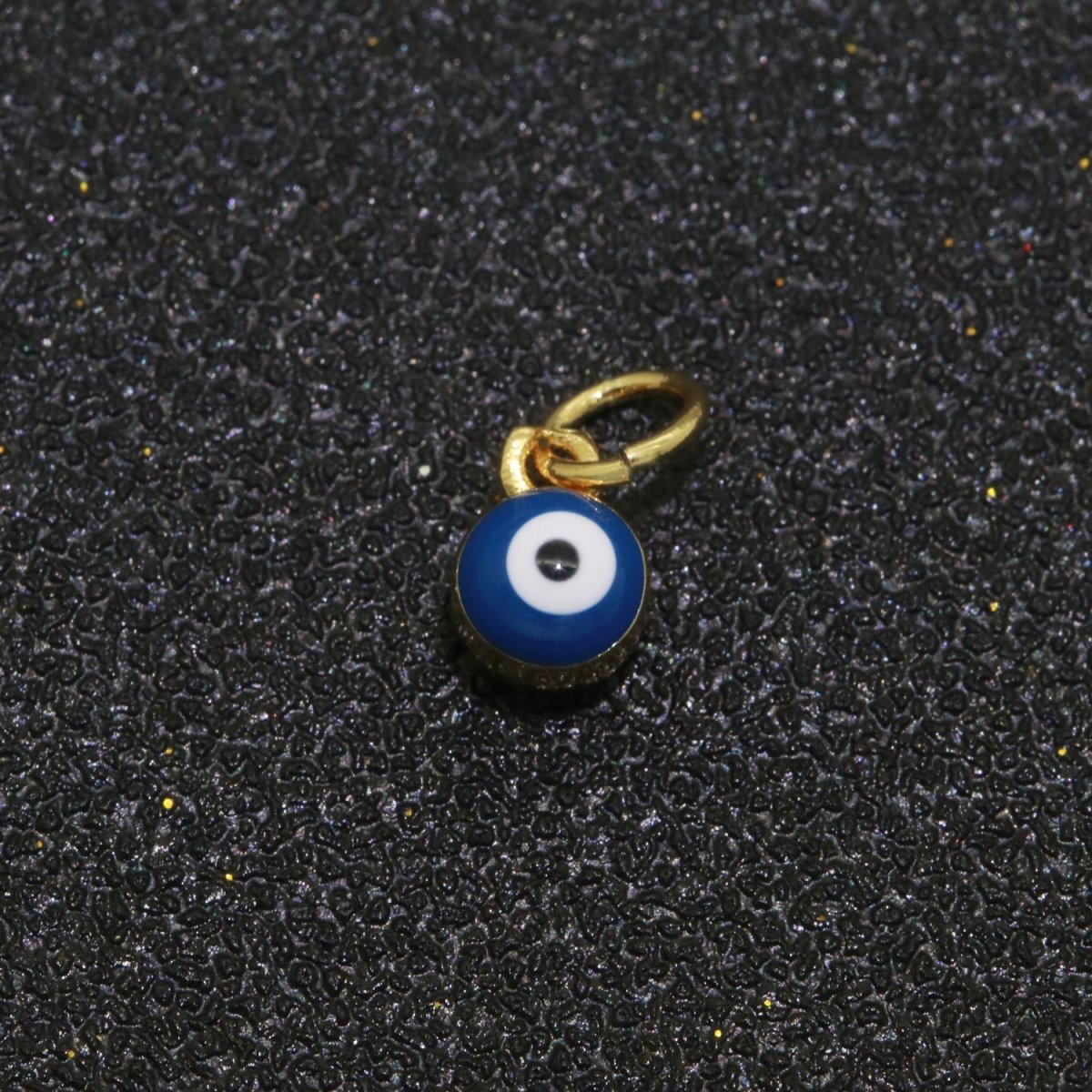 Dainty Gold Filled Mini Enamel Evil Eyes Charm, Tiny Round Evil Eye Charm, Pendants for Necklace Bracelet Earring add on charm