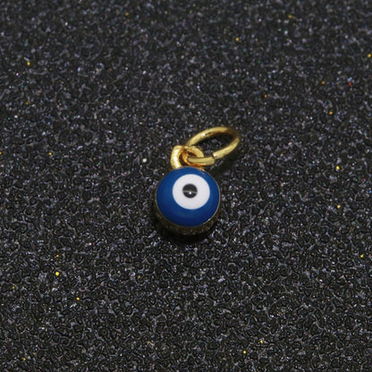 Dainty Gold Filled Mini Enamel Evil Eyes Charm, Tiny Round Evil Eye Charm, Pendants for Necklace Bracelet Earring add on charm