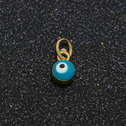 Dainty Gold Filled Mini Enamel Evil Eyes Charm, Tiny Round Evil Eye Charm, Pendants for Necklace Bracelet Earring add on charm