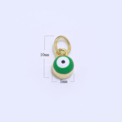 Dainty Gold Filled Mini Enamel Evil Eyes Charm, Tiny Round Evil Eye Charm, Pendants for Necklace Bracelet Earring add on charm