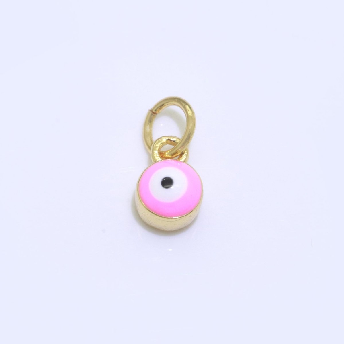 Dainty Gold Filled Mini Enamel Evil Eyes Charm, Tiny Round Evil Eye Charm, Pendants for Necklace Bracelet Earring add on charm