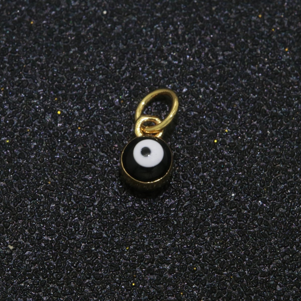 Dainty Gold Filled Mini Enamel Evil Eyes Charm, Tiny Round Evil Eye Charm, Pendants for Necklace Bracelet Earring add on charm