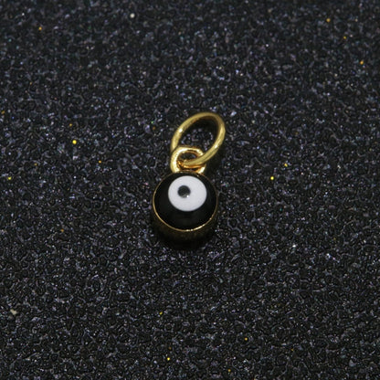 Dainty Gold Filled Mini Enamel Evil Eyes Charm, Tiny Round Evil Eye Charm, Pendants for Necklace Bracelet Earring add on charm