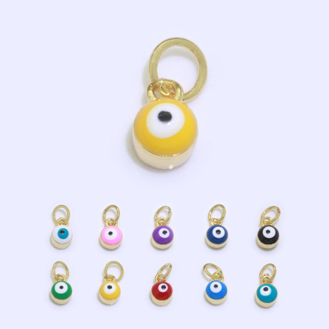 Dainty Gold Filled Mini Enamel Evil Eyes Charm, Tiny Round Evil Eye Charm, Pendants for Necklace Bracelet Earring add on charm