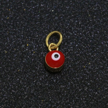 Dainty Gold Filled Mini Enamel Evil Eyes Charm, Tiny Round Evil Eye Charm, Pendants for Necklace Bracelet Earring add on charm