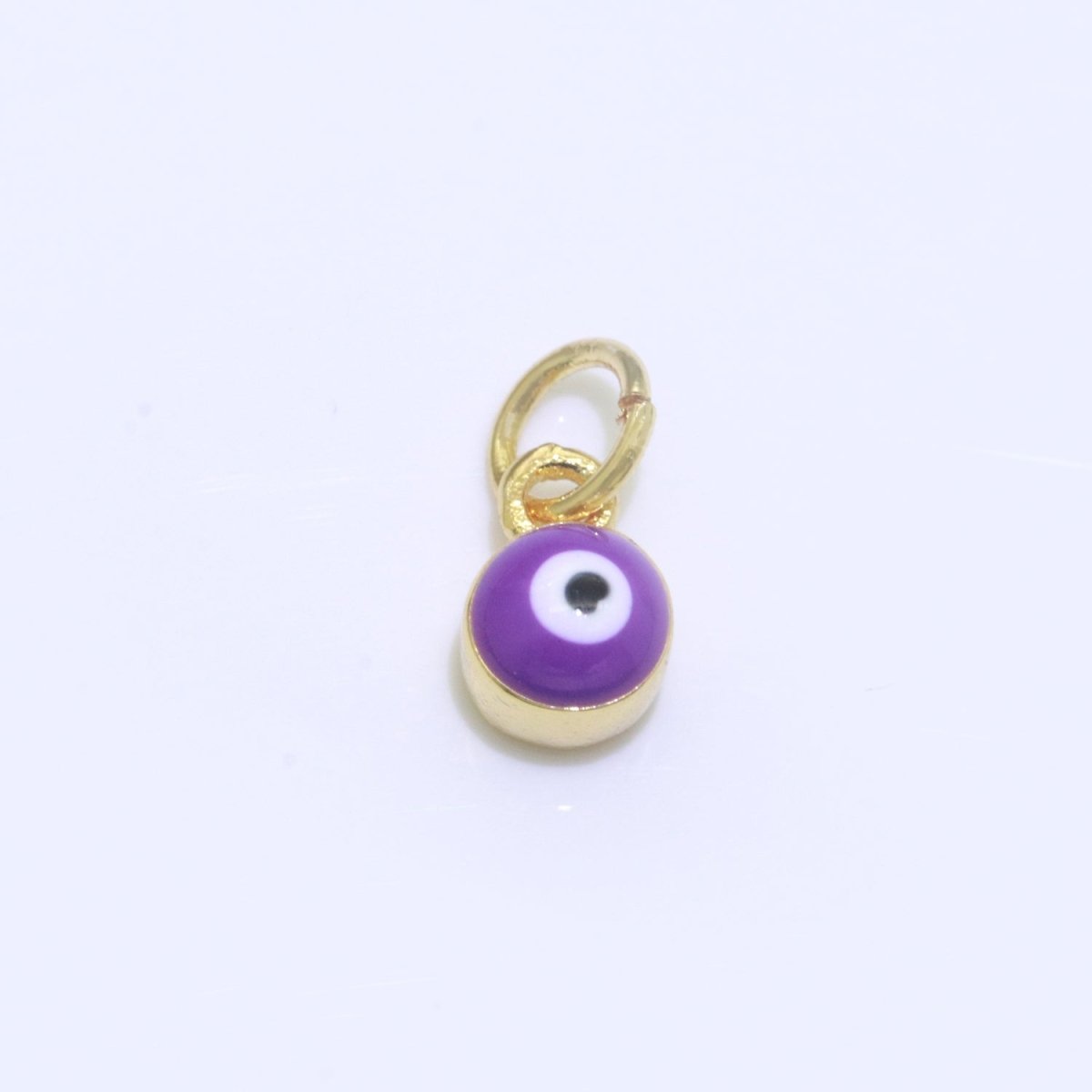 Dainty Gold Filled Mini Enamel Evil Eyes Charm, Tiny Round Evil Eye Charm, Pendants for Necklace Bracelet Earring add on charm