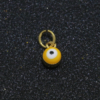 Dainty Gold Filled Mini Enamel Evil Eyes Charm, Tiny Round Evil Eye Charm, Pendants for Necklace Bracelet Earring add on charm