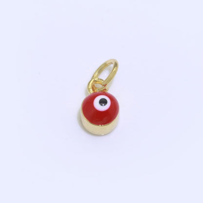 Dainty Gold Filled Mini Enamel Evil Eyes Charm, Tiny Round Evil Eye Charm, Pendants for Necklace Bracelet Earring add on charm