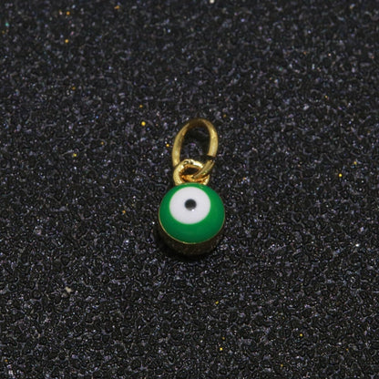 Dainty Gold Filled Mini Enamel Evil Eyes Charm, Tiny Round Evil Eye Charm, Pendants for Necklace Bracelet Earring add on charm