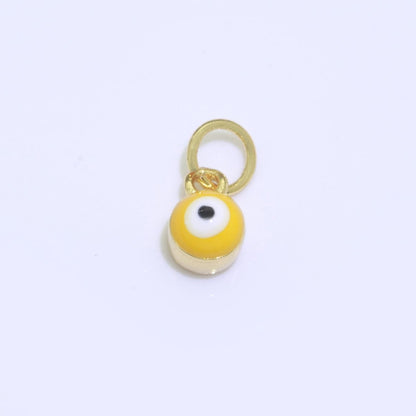 Dainty Gold Filled Mini Enamel Evil Eyes Charm, Tiny Round Evil Eye Charm, Pendants for Necklace Bracelet Earring add on charm