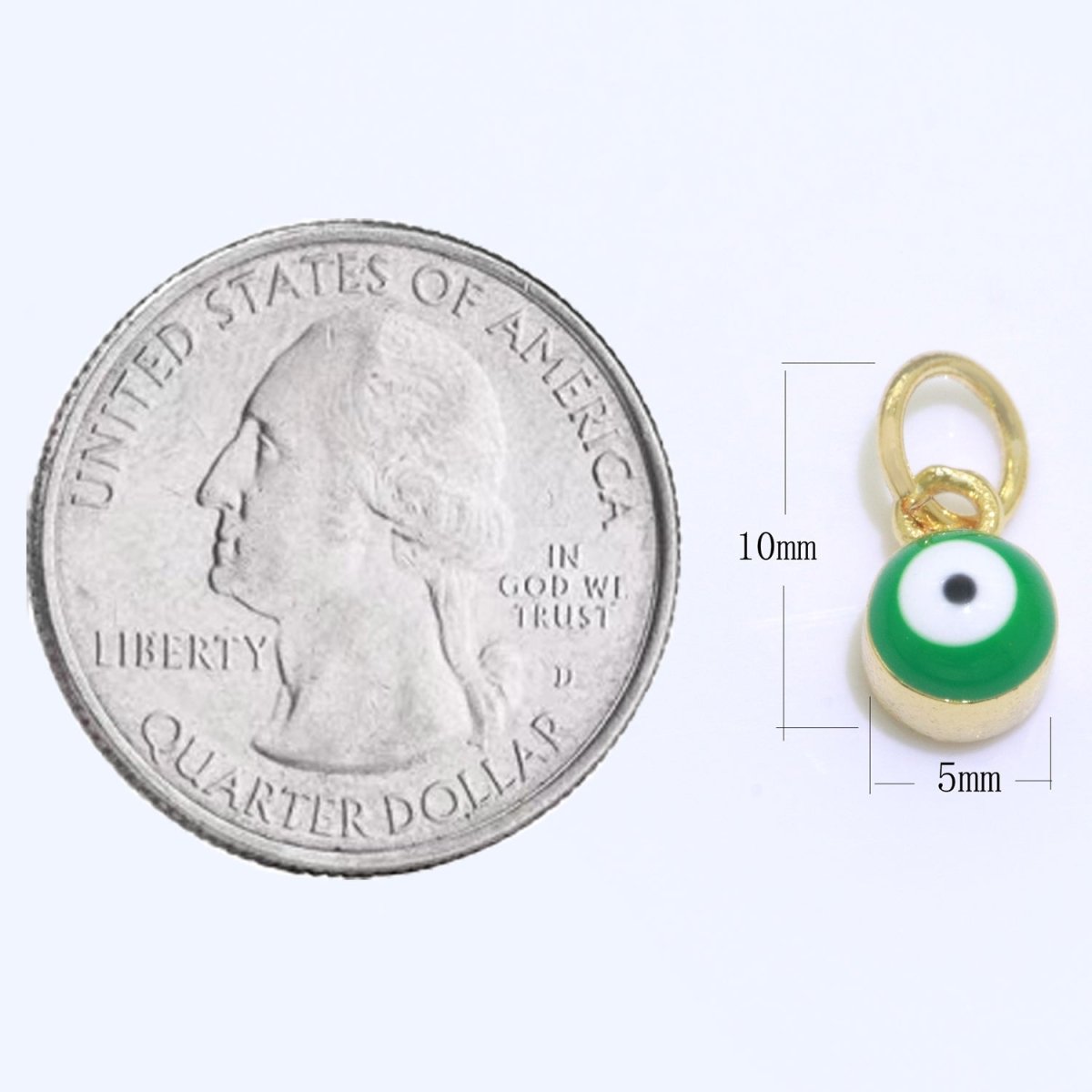 Dainty Gold Filled Mini Enamel Evil Eyes Charm, Tiny Round Evil Eye Charm, Pendants for Necklace Bracelet Earring add on charm