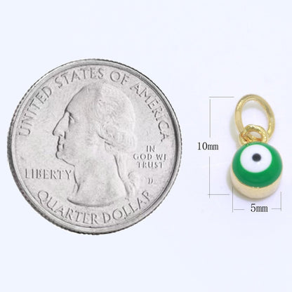 Dainty Gold Filled Mini Enamel Evil Eyes Charm, Tiny Round Evil Eye Charm, Pendants for Necklace Bracelet Earring add on charm