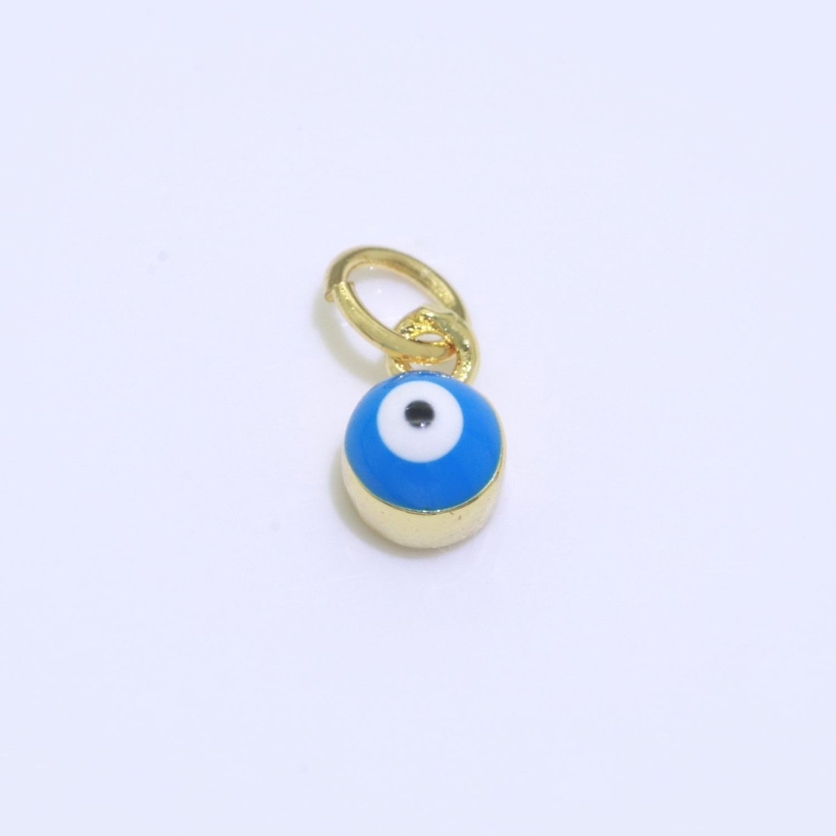 Dainty Gold Filled Mini Enamel Evil Eyes Charm, Tiny Round Evil Eye Charm, Pendants for Necklace Bracelet Earring add on charm