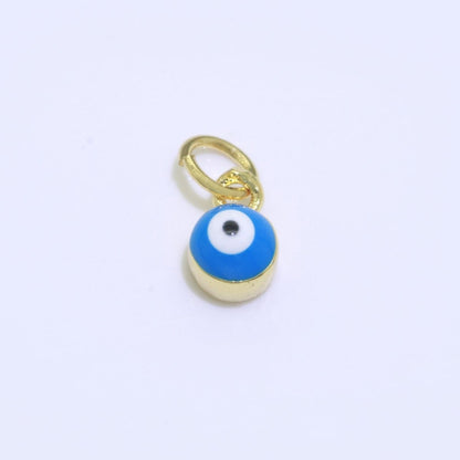 Dainty Gold Filled Mini Enamel Evil Eyes Charm, Tiny Round Evil Eye Charm, Pendants for Necklace Bracelet Earring add on charm