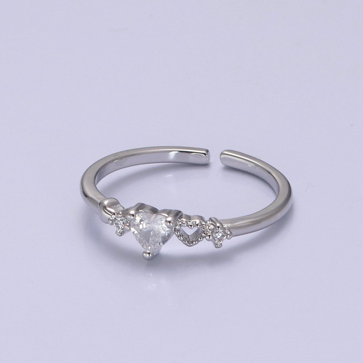 Dainty Gold Filled Sweet Heart Ring Open Adjustable S-440