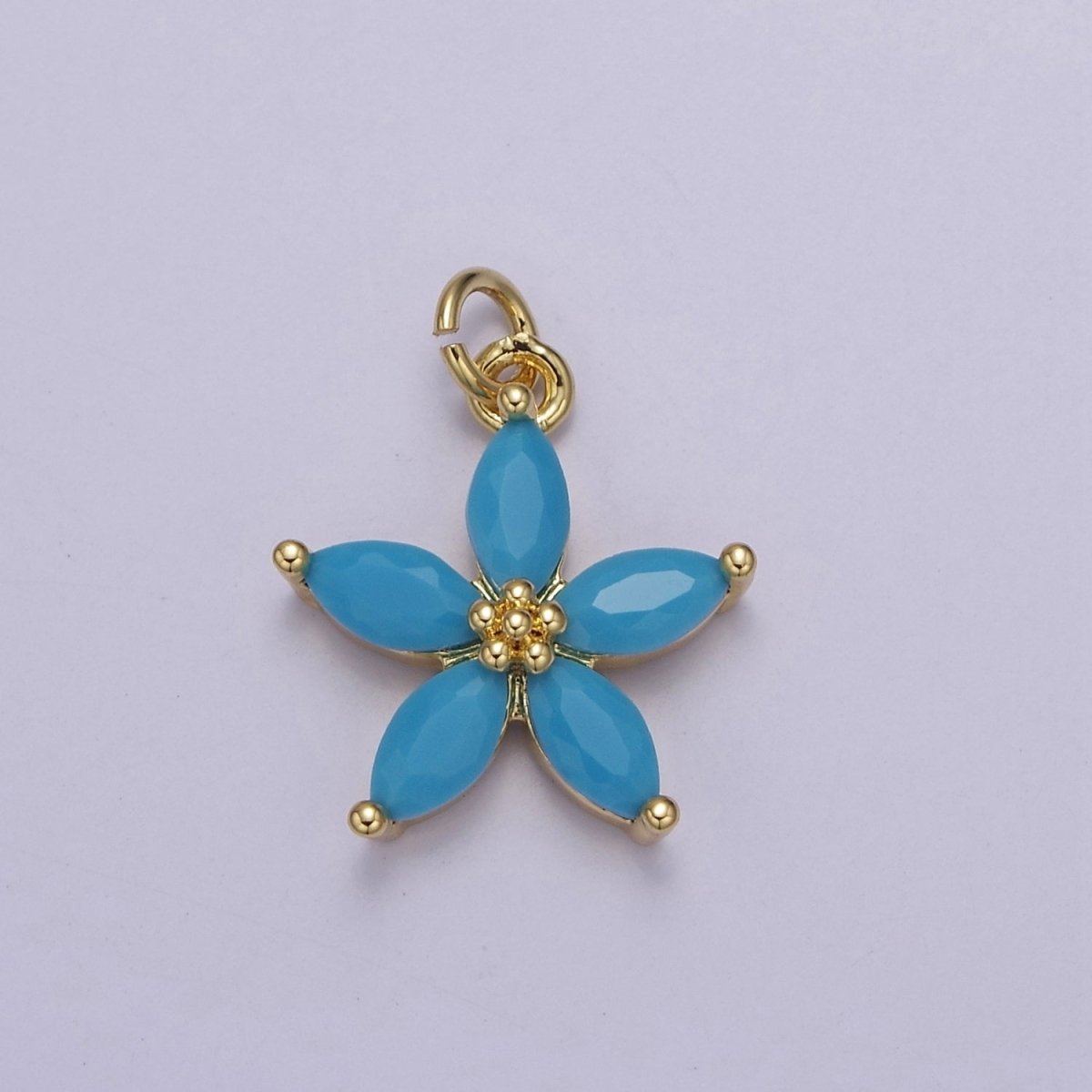 Dainty Gold Five Petal Flower Pendant, Flower Charm, Gold Flower Charm, Earring Bracelet Necklace Making Finding E-448 E-456 E-463 E-466 E-469 E-491 E-510 E-513 E-514 E-549