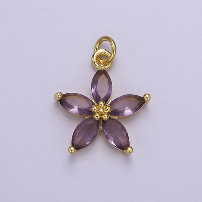 Dainty Gold Five Petal Flower Pendant, Flower Charm, Gold Flower Charm, Earring Bracelet Necklace Making Finding E-448 E-456 E-463 E-466 E-469 E-491 E-510 E-513 E-514 E-549