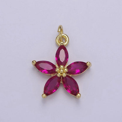 Dainty Gold Five Petal Flower Pendant, Flower Charm, Gold Flower Charm, Earring Bracelet Necklace Making Finding E-448 E-456 E-463 E-466 E-469 E-491 E-510 E-513 E-514 E-549