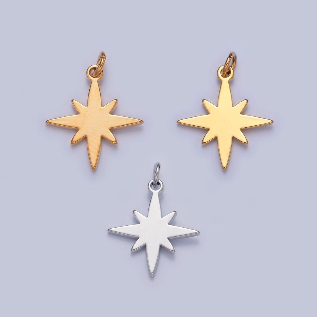 Dainty Gold Flat Polaris Northstar Pendant Only Charm for Necklace Bracelet Earring 14K or 24K Gold Filled W-460~W-462