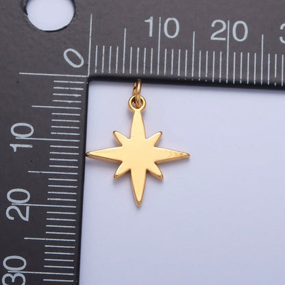 Dainty Gold Flat Polaris Northstar Pendant Only Charm for Necklace Bracelet Earring 14K or 24K Gold Filled W-460~W-462