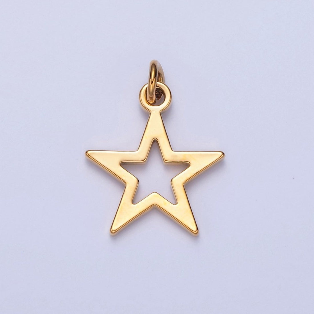 Dainty Gold Flat Star Pendant Open Star Charm for Necklace Bracelet Earring 14K Gold Filled W-466 W-467