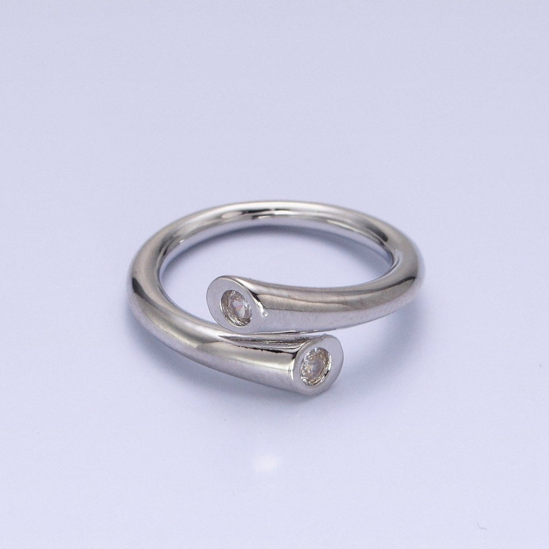 Dainty Gold Hug Ring with CZ Stone O-1789~O-1794