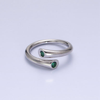 Dainty Gold Hug Ring with CZ Stone O-1789~O-1794