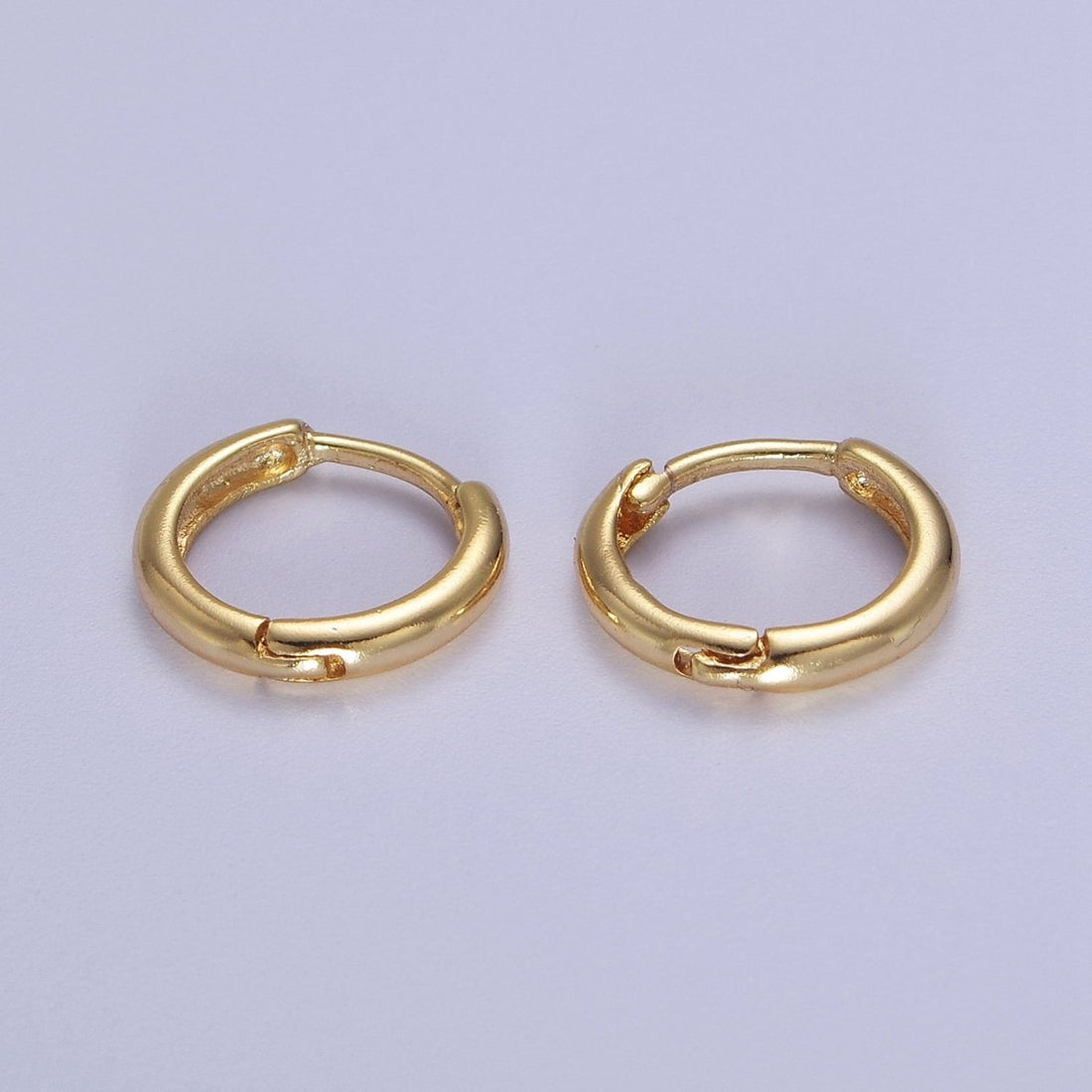 Dainty Gold Huggie Earring 12mm Simple Minimalist Hoop  V-092