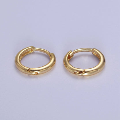 Dainty Gold Huggie Earring 12mm Simple Minimalist Hoop  V-092