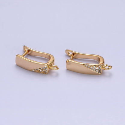 Dainty Gold Huggie Earring Lever Back Earring with Open Link for Earring Supply Z-188