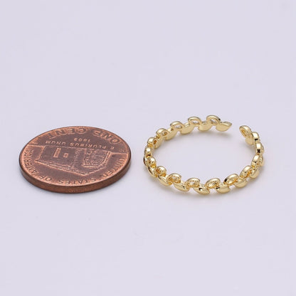 Dainty Gold Leaf Rings For Women Gold Filled Open Ring Adjustable Ring Leaf Minimalist Jewelry for Gift Idea R339
