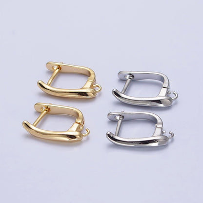 Dainty Gold Leverback Earring Silver Open Link Huggie Earring for Jewelry Making Supply Z-156 Z-157