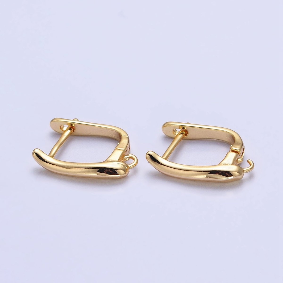 Dainty Gold Leverback Earring Silver Open Link Huggie Earring for Jewelry Making Supply Z-156 Z-157