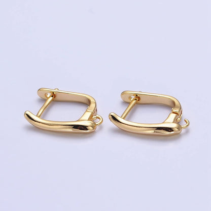 Dainty Gold Leverback Earring Silver Open Link Huggie Earring for Jewelry Making Supply Z-156 Z-157
