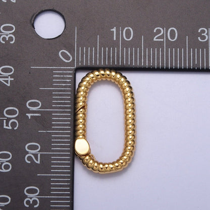 Dainty Gold Oval Spring Gate Ring, Push Gate Clasp Charm Holder 14K Gold Filled Clasp for Charm Holder Connector L-727 L-728