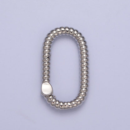 Dainty Gold Oval Spring Gate Ring, Push Gate Clasp Charm Holder 14K Gold Filled Clasp for Charm Holder Connector L-727 L-728