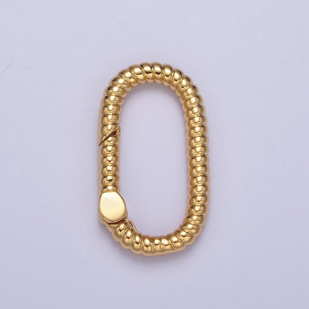 Dainty Gold Oval Spring Gate Ring, Push Gate Clasp Charm Holder 14K Gold Filled Clasp for Charm Holder Connector L-727 L-728