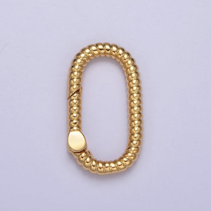 Dainty Gold Oval Spring Gate Ring, Push Gate Clasp Charm Holder 14K Gold Filled Clasp for Charm Holder Connector L-727 L-728