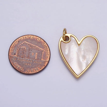 Dainty Gold Pearl Heart Pendant Silver Love Charm For Valentine Jewelry Making | AC558 AC557