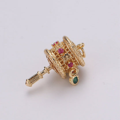 Dainty Gold Rattle Charm D-780