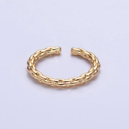 Dainty Gold Rope Ring Open Adjustable Silver Thin Ring O-1549 O-1550