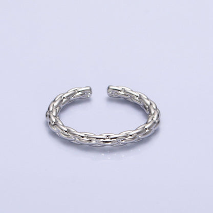 Dainty Gold Rope Ring Open Adjustable Silver Thin Ring O-1549 O-1550